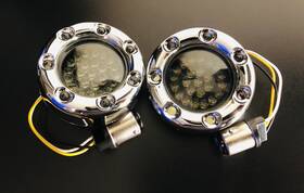8748ts-hc Eagle Lights 2 Inch Led Front Harley Davidson Turn Signals Chrome Trim Ring Halo Drl