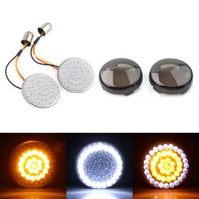 Earthoee 331234118873 Smoked Turn Signals Led Lights Panel For Harley Dyna Road Street Glide King