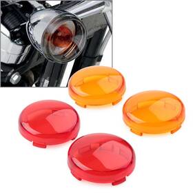 Earthoee 550722458417 Turn Signal Light Cover Guard Amber Red For Harley Touring Softail Dyna Fatboy