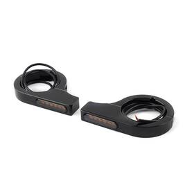 Earthoee 550736588360 42-46mm Led Fork Turn Signal Light Indicator Amber For Harley Touring Dyna Blk
