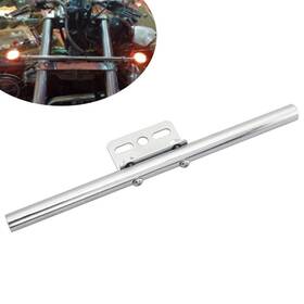 Earthoee 550750900452 Front Rear Short Mount Turn Signal Light Tube Bar Bracket Silver For Harley Dyna