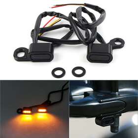 Enen-tradingusa 612050311670 Mini Led Turn Signal Amber Light Blinker Lamp Indicator Handlebar Kit Black
