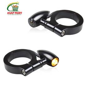 Facai193 Facailaha Universal Motorcycle Front Fork Mounting Led Turn Signals Amber