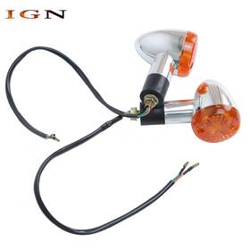 Ign745018 Genrics 2x For Motorcycle Honda Suzuki Yamaha Chrome Amber Turn Signal Blinker Indicator
