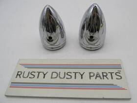 2972-04 Harley-davidson Lot Of 2 Inch Bullet With Flames Turn Signal Housings