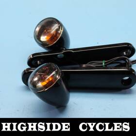 67800167 Harley-davidson 1371 01 Custom Touring Bullet Front Black Turn Signal Kit