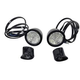 67800978 Harley-davidson Led Rear Turn Signal Kit Amber Fxlr Fxlrs Black Bullet Pair