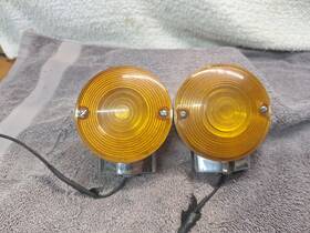 68557-70a Harley-davidson 68552-70a Vintage Shovelhead Panhead Turn Signals Blinkers Amber