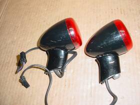 Item-15697 Harley-davidson Bullet Red Lens Rear Turn Signals Gloss Black 15697