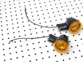 Ltd112538 Harley-davidson Oem Bullet Style Black And Amber Turn Signals