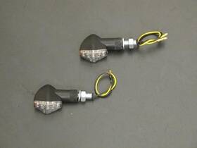 Hh-68-9271 Highway Hawk Led Hexagon Turn Signal Sets - Short Stem Black
