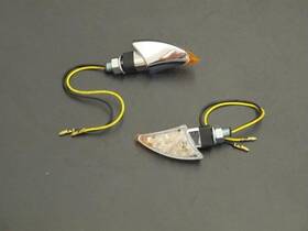 Hh-68-9290 Highway Hawk Led Shark Turn Signal Sets - Short Stem Chrome