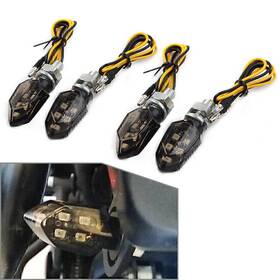 Hkseller2018 612042503991 4 Pcs Mini Motorcycle 12v Led Turn Signals Blinker Light Indicator Amber Lamp