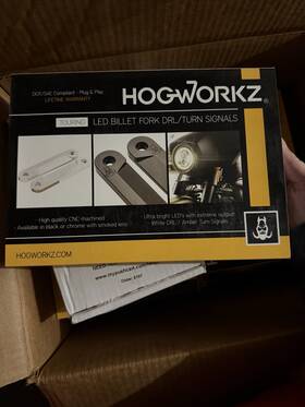 Hw307014 Hogworkz Touring Led Billet Fork Drl/turn Signals Chrome