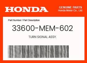 33600-mem-602 Honda Genuine Turn Signal Assy. -