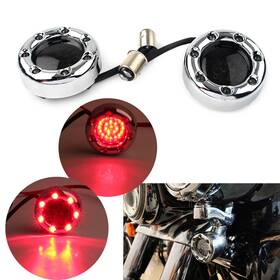 Hotsalecenter 336245201262 Red Led Gloss Chrome Trim Ring Turn Signal Lights For Harley Sportster 1157