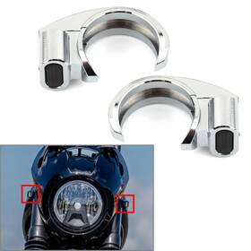 Hotsalecenter 336245209350 Front Turn Signal Light For Harley 39-41mm Fork Chrome Housing Smoke Lens