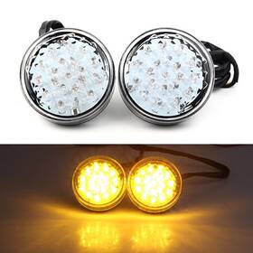 Hukyu 550730887315 Led Round Smoke Turn Signal Indicator Blinker Light Lamp Amber 12v Clear Hs