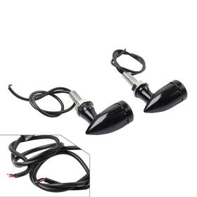 Hukyu 550736643847 Motorcycle Mini Turn Signal Light Blinker Black For Harley Bobber Cafe Racer