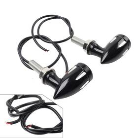 Hukyu 550737250877 Motorcycle Mini Turn Signal Light Blinker 8mm For Bobber Cafe Racer