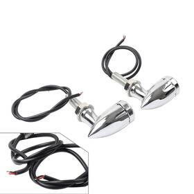 Hukyu 550737536780 Motorcycle Mini Turn Signal Light Blinker 8mm Chrome For Bobber Cafe Racer