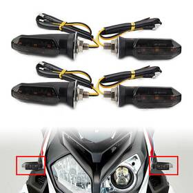 Hukyu 550748851629 Universal Motorcycle Smoke Led Turn Signal Indicator Amber Blinker Light Lamp