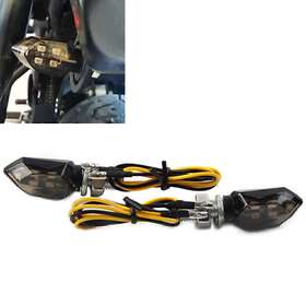 Hukyu 612037721461 2 Pcs Mini Motorcycle 12v Led Turn Signals Blinker Light Indicator Amber Lamp