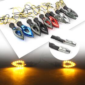 Hukyu 612044965520 Red Motorcycle 12 Led Turn Signal Light Indicator Blinker Lamp Amber Universal