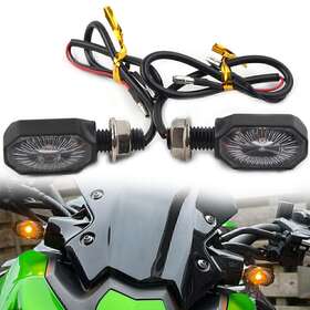 Hukyu 612046136706 2 Pcs Mini Motorcycle 12v Led Turn Signal Blinker Amber Light Indicator L R