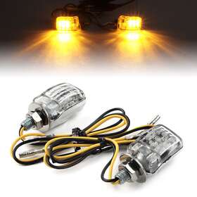 Hukyu 612046828151 Chrome Universal Led Motorcycle Turn Signal Indicator Light Warning Blinker Lamp