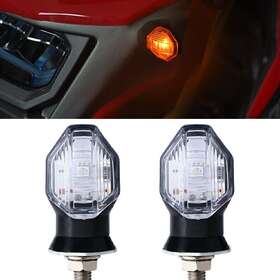 Hukyu 612046843611 2x Motorcycle Led Turn Signals Light Blinker Amber Indicator Lamp 12v Universal