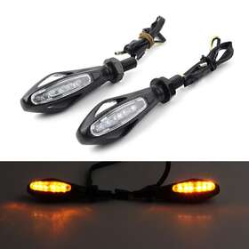 Hukyu 612047465072 Pair Motorcycle 12 Led Turn Signal Light Amber Lamp Indicator Universal Motor