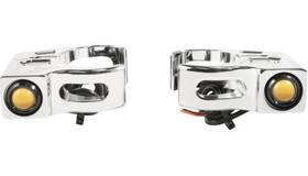 05-222-3 Joker Machine 49mm Fork Mount Led Turn Signals Chrome Amber