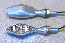 25-8923 K&s Technologies Ultra Mini Stalk Led Diamond Marker Lights Brushed Chrome/clear