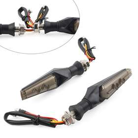 Kabusikikaisya-kawausa 612076875682 12v Motorcycle Led Flowing Turn Signal Amber Light Double-sided Blinker Lamp Us