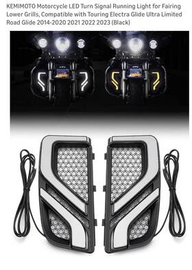 Tsl-4707-sk Kemimoto Turn Signal Lower Fairing Running Light Comparable With Harley