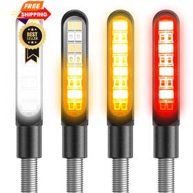 Kys1338-ca Kinstecks 4pcs Motorcycle Indicators Flowing Turn Signal Cnc Version Black