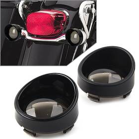 Kkkeeparts 550732556974 Turn Signal Light Lens Cover Black Bezels Visor Fit For Harley Softail