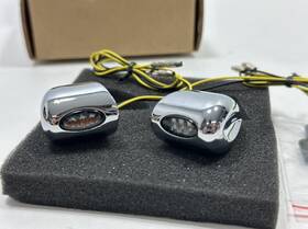K68487 Kodlin Elypse Led Front Chrome Turn Signals For 15-23 Harley Davidson Roadglide