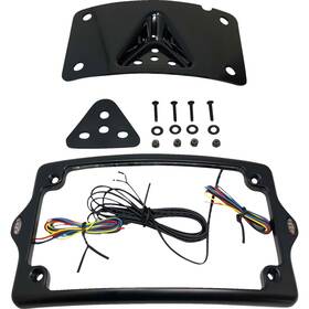 Kus20350 Kodlin Usa License Plate Mount And Frame 3 Hole With Lights Black