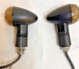 Krator 225480694506 Black Mini Bullet Turn Signals Smoky Lens Pair With Cables Free Shipping