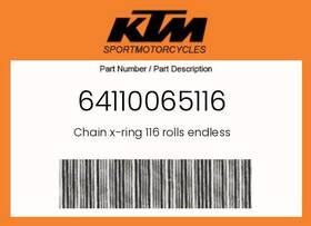 Ktm 64110065116 Genuine Chain X-ring 116 Rolls Endless -