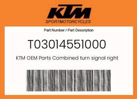 T03014551000 Ktm Genuine Combined Turn Signal Right Dot Sae -