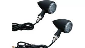 2509 Kuryakyn 191209020460 Torpedo Lights Turn Signal Harley Black/red Led