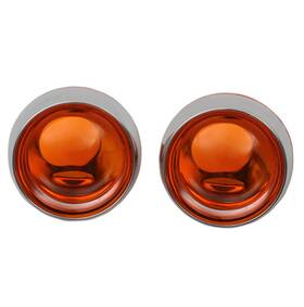 2020-0572 Kuryakyn Deep Dish Bezels Chrome Amber Lenses 2000-2020