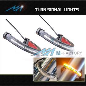F-ttlmfff15yw105001a001 M-factory Flexible Motorcycle Amber Led Front Fork Turn Signal Light X2