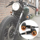 Mb-718-hcy Unbranded Pair Of Black Metal Motorcycle Turn Signal Indicator Amber