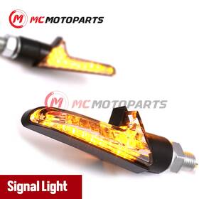 Mcrctslt128smsn24001 Mc Motoparts Motorcycle Smoke Lens Led Signal Light Amber Indicator 1 Pair T128