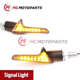 Rmtslt128mm524001 Mc Motoparts Motorcycle Clear Led Signal Light Amber Indicator Pair T128 For