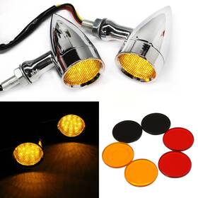Miss Moly Fbalxecbus070 Chrome Motorcycle Led Turn Signals Amber Lights-chrome With Net